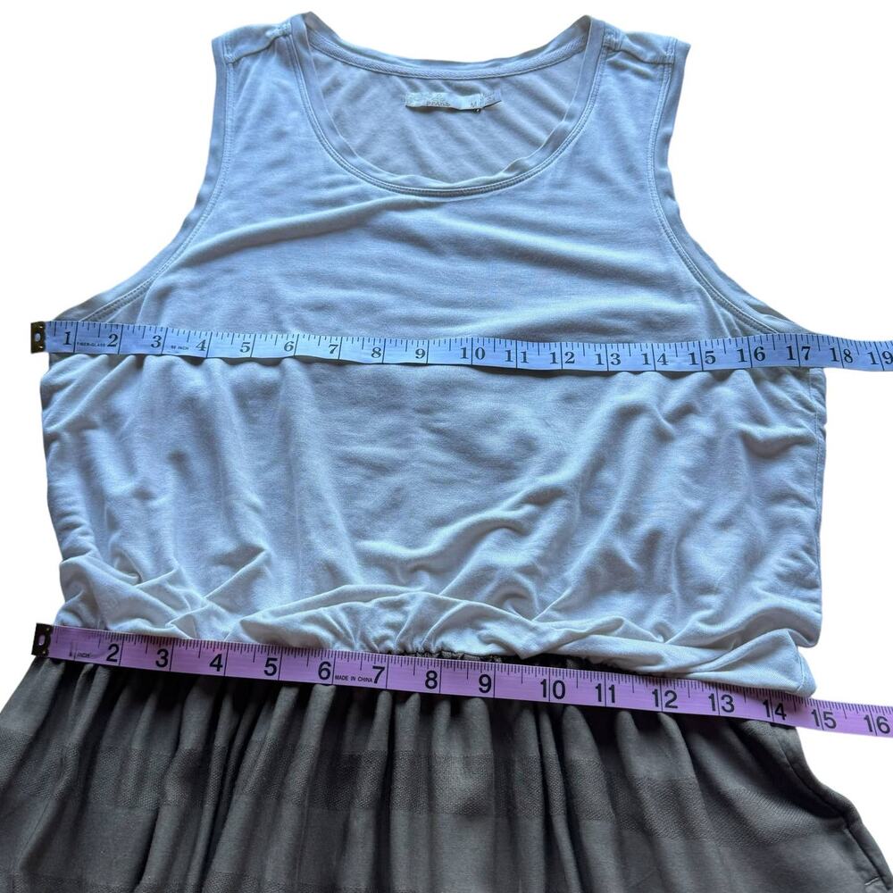 Women's PrAna Perry Knit Tank Top Gathered Waist Texture Stripe Skirt Dress M‎ - Picture 12 of 13